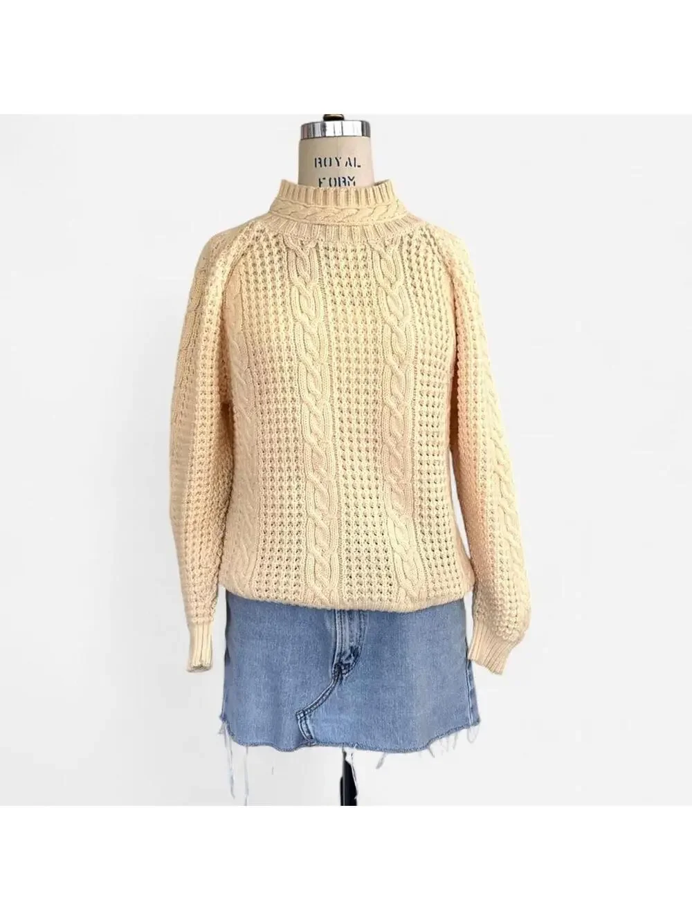 Women's Cream and Tan Jumper